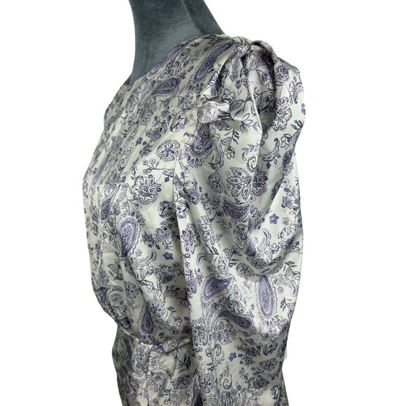 Vici Worth My Time Satin Paisley Ruffle Mini Dress Large NWT - Picture 9 of 15